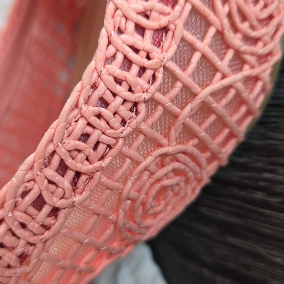 Alex Marie ASHTON Coral Crochet Pointed Kitten Heels with Buckle 10M Coral PINK - Picture 4 of 16